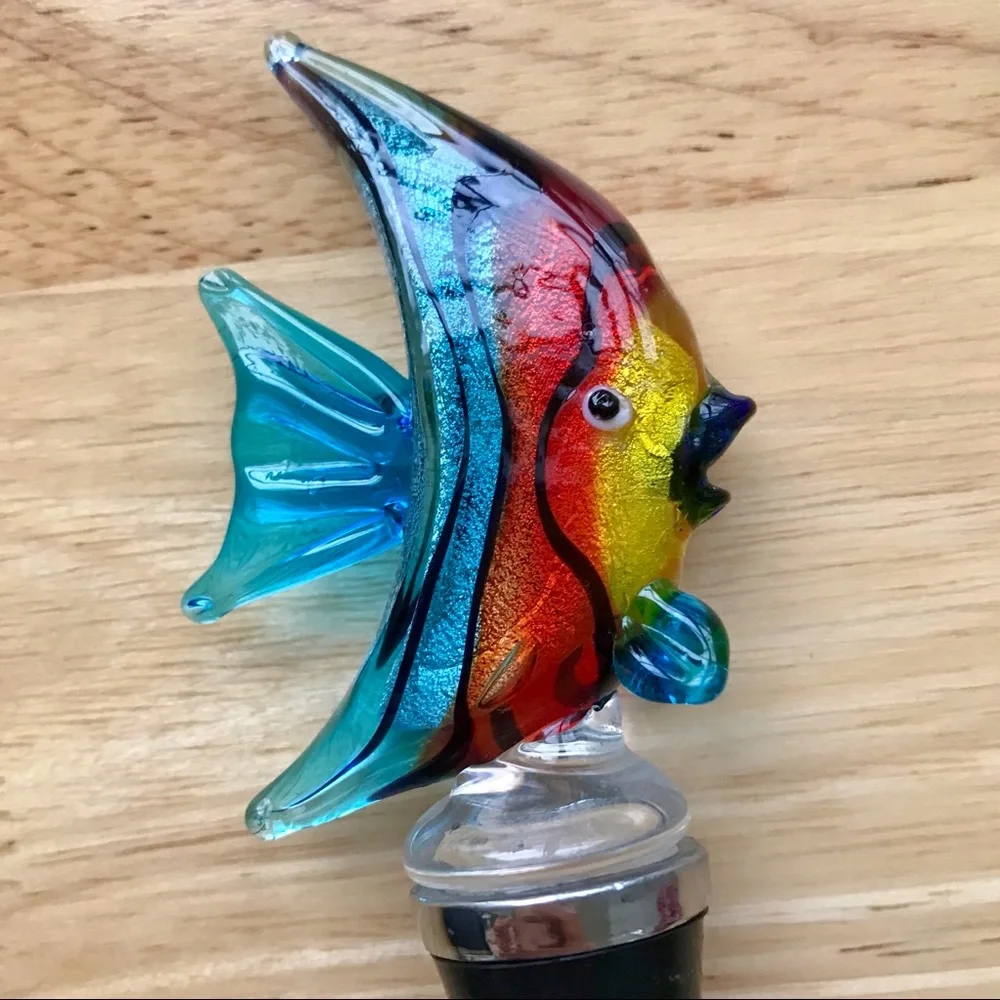 LSArts Glass Wine Bottle Stopper, Tropical Fish 🐠 - Picture 6 of 11
